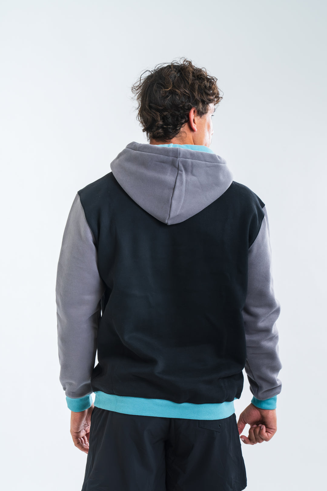 Black & Blue Color Block Hoodie