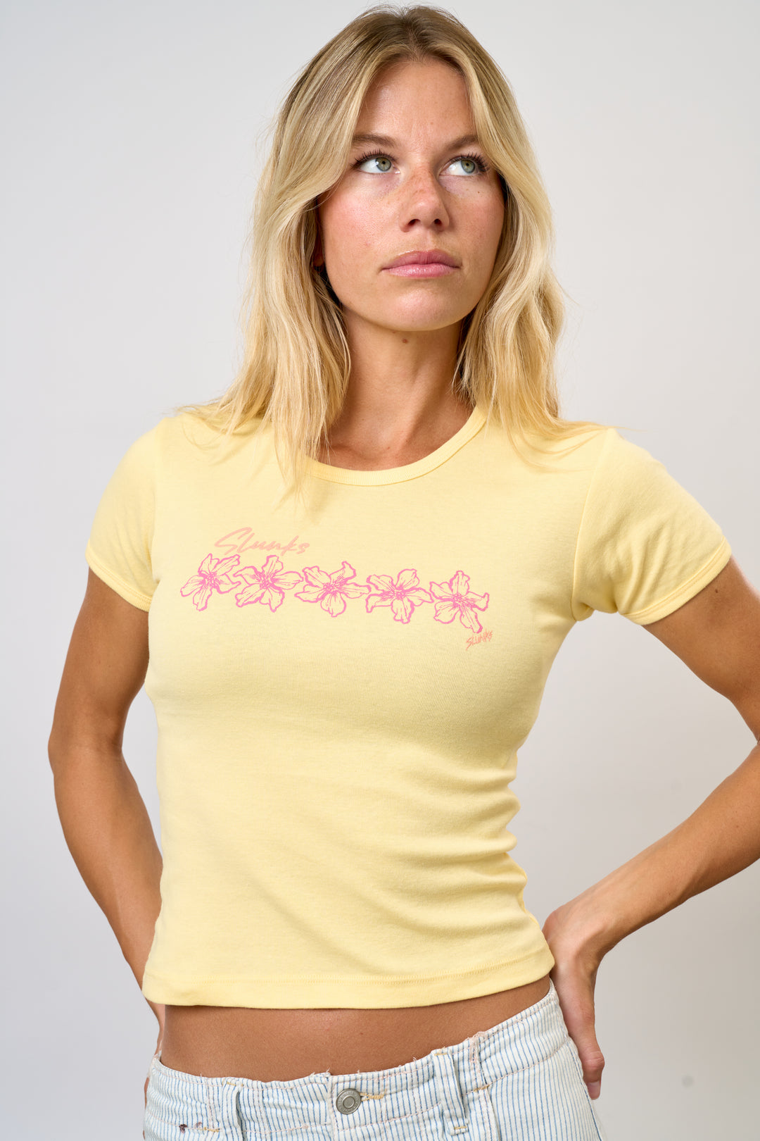 Yellow Floral Baby Tee