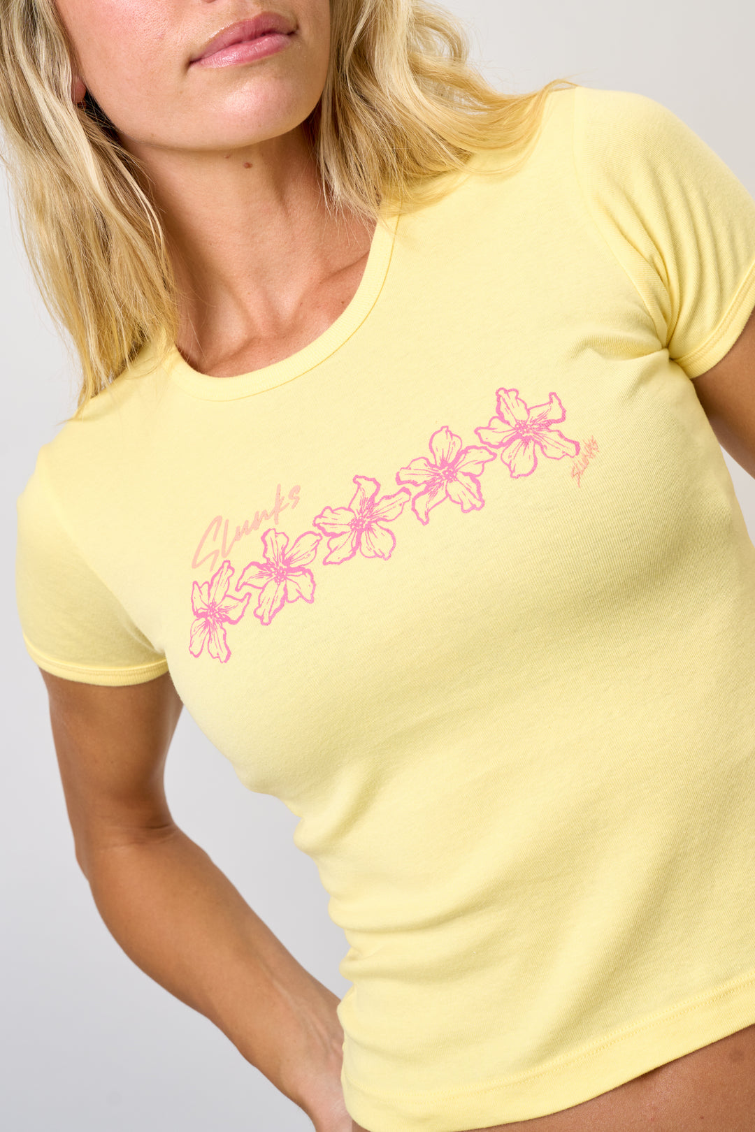 Yellow Floral Baby Tee